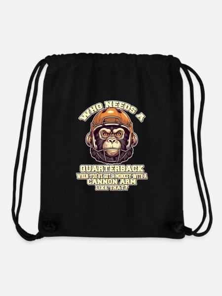 Motiver le singe quaterback - Sac à cordon recyclé Stanley/Stella - noir