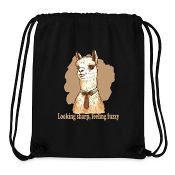 Looking sharp feeling fuzzy Lama - Stanley/Stella recycelter Gym Bag - Schwarz - Vorne
