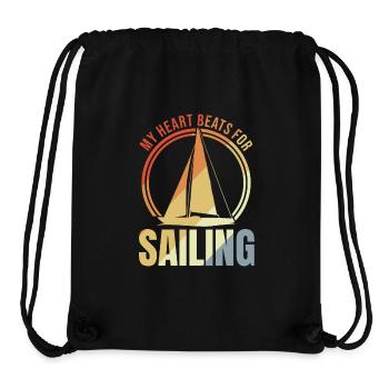 Mein Herz schlägt fürs Segeln - Stanley/Stella recycelter Gym Bag - Schwarz - Vorne