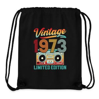 Vintage 70s Design with Retro Sound System - Stanley/Stella Recycled Gym Bag - black - Front