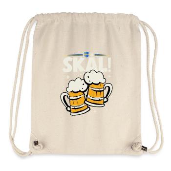 Skal - Schweden Trinkspruch - Stanley/Stella recycelter Gym Bag - Naturweiß - Vorne