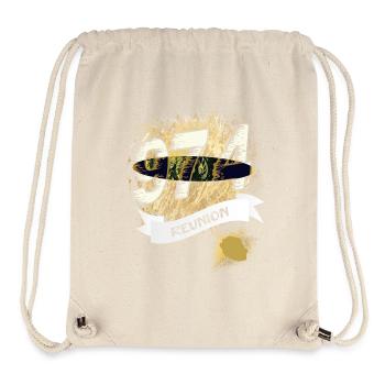 Schöne Souvenir-Geschenkidee Karte von La Réunion 974 - Stanley/Stella recycelter Gym Bag - Naturweiß - Vorne