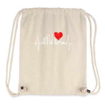 Boston Skyline Heartbeat USA Fan Heart Pulse Love - Stanley/Stella Recycled Gym Bag - natural - Front