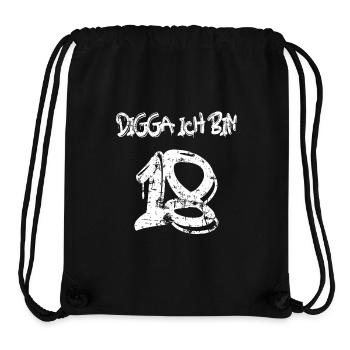 Digga ich bin 18 - Stanley/Stella recycelter Gym Bag - Schwarz - Vorne