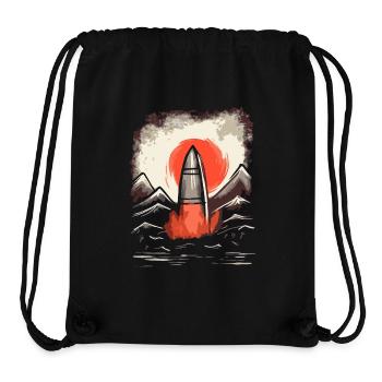 Soleil rouge japonais : Lancement d’une fusée - Sac à cordon recyclé Stanley/Stella - noir - Devant