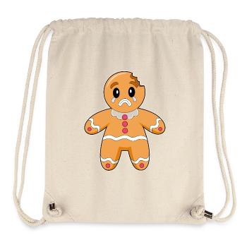 Gingerbread Man Noël - Sac à cordon recyclé Stanley/Stella - blanc naturel - Devant