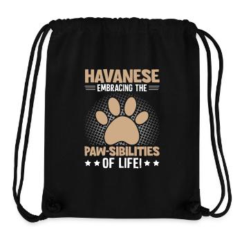 Le bichon havanais embrasse les pattes-sibilités de la vie - Sac à cordon recyclé Stanley/Stella - noir - Devant