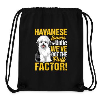 Amateurs de bichon havanais Unissez-vous, nous avons le facteur peluche - Sac à cordon recyclé Stanley/Stella - noir - Devant