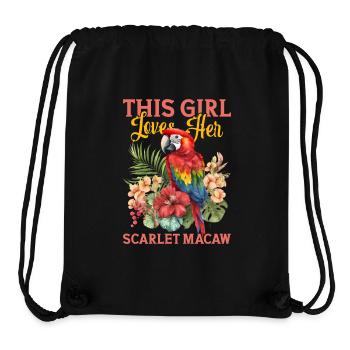 Dieses Mädchen liebt ihren Scharlachroten Ara - Stanley/Stella recycelter Gym Bag - Schwarz - Vorne