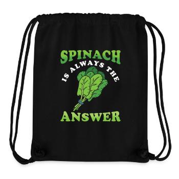 Spinat Ist Immer Die Antwort Spinat Spruch - Stanley/Stella recycelter Gym Bag - Schwarz - Vorne