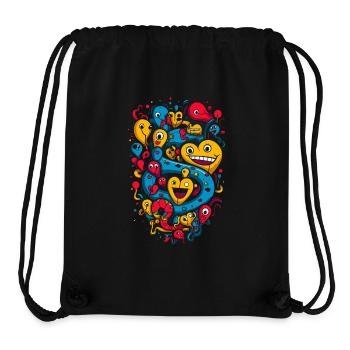 Playful Heart Bubbles and Monsters - Stanley/Stella Recycled Gym Bag - black - Front