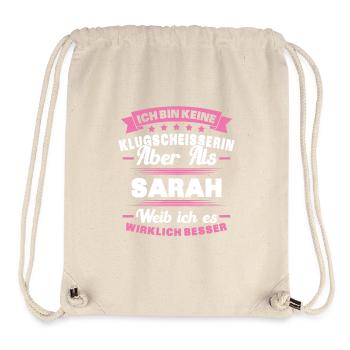 Name Sarah Vorname Klugscheisserin Namenstag - Stanley/Stella recycelter Gym Bag - Naturweiß - Vorne