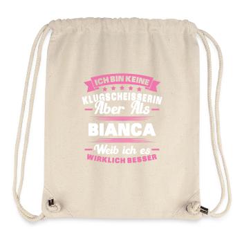 Name Bianca Vorname Klugscheisserin Namenstag - Stanley/Stella recycelter Gym Bag - Naturweiß - Vorne