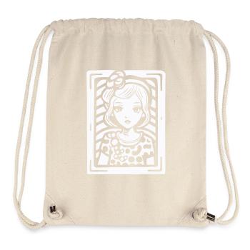Dot Pattern Cartoon: An Enchanting Woman - Stanley/Stella Recycled Gym Bag - natural - Front