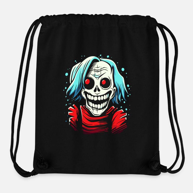 A funny, crazy skeleton zombie clown - Stanley/Stella Recycled Gym Bag - black