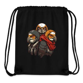 Un gang d’oiseaux de proie de dessins animés - Sac à cordon recyclé Stanley/Stella - noir - Devant