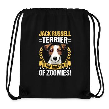 Jack Russell Terrier, le maître des Zoomies - Sac à cordon recyclé Stanley/Stella - noir - Devant