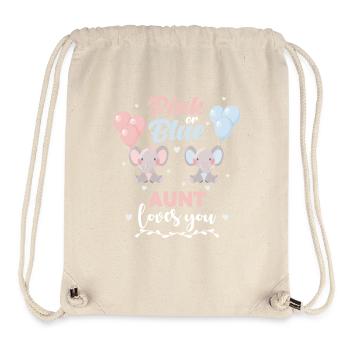 Rosa oder blaue Tante Elefant - Stanley/Stella recycelter Gym Bag - Naturweiß - Vorne