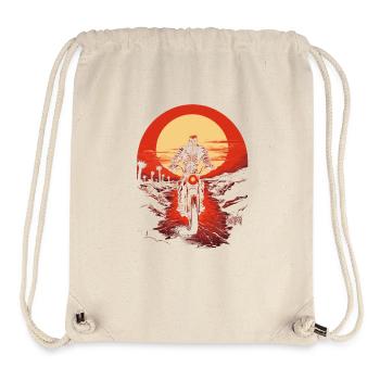 Skeleton on motorcycle in gloomy sunset - Stanley/Stella Recycled Gym Bag - natural - Front