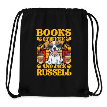 Books Coffee and Jack Russell - Stanley/Stella recycelter Gym Bag - Schwarz - Vorne