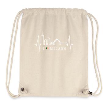 Milan Skyline Italy Heartbeat Fan Love Milano - Stanley/Stella Recycled Gym Bag - natural - Front