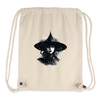 Witch's head in black and white, Halloween - Stanley/Stella Recycled Gym Bag - natural - Front