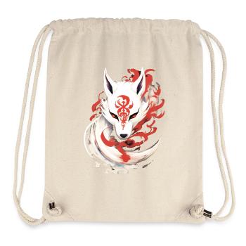 Japon Anime Kitsune Masque Kumiho Fox Samouraï - Sac à cordon recyclé Stanley/Stella - blanc naturel - Devant