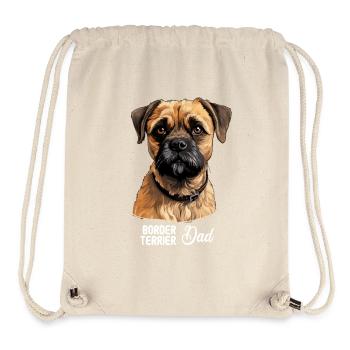 Chien Border Terrier - Sac à cordon recyclé Stanley/Stella - blanc naturel - Devant