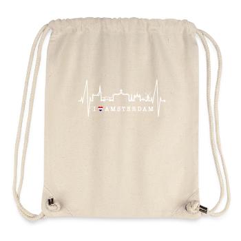 Amsterdam Skyline Netherlands Heartbeat Holland - Stanley/Stella Recycled Gym Bag - natural - Front