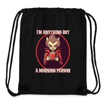 Kawaii vampire drinking Coffee, morning person - Stanley/Stella Recycled Gym Bag - black - Front