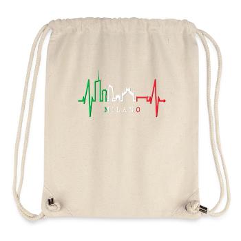 Milan Skyline Italy Heartbeat Fan Love Milano - Stanley/Stella Recycled Gym Bag - natural - Front