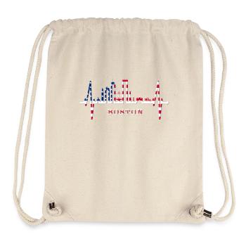 Boston Skyline Heartbeat USA Fan Heart Pulse Love - Stanley/Stella Recycled Gym Bag - natural - Front