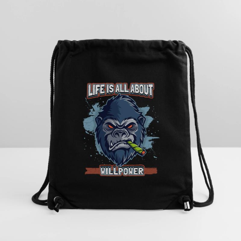 Funny Comic Gorilla Monkey with Joint, Monkey Saying Stanley/Stella Recycled Gym Bag
