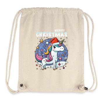 Kleines Einhorn feiert Weihnachten unter Sternen - Stanley/Stella recycelter Gym Bag - Naturweiß - Vorne