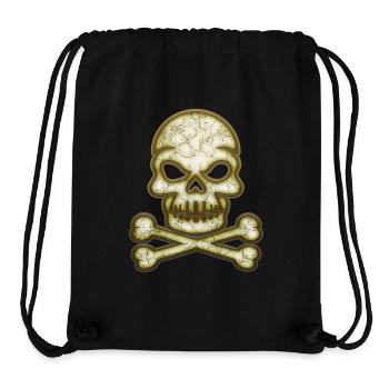 Dekorativer Schädel Totenkopf - Stanley/Stella recycelter Gym Bag - Schwarz - Vorne