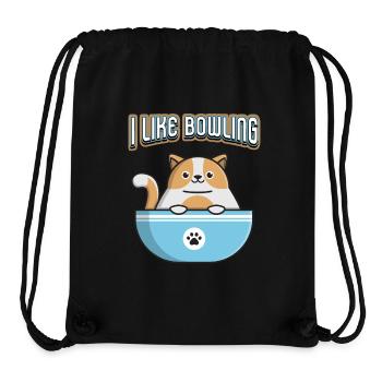 Sports, Bowling, Skittles, Cat, Funny Saying Pun - Stanley/Stella Recycled Gym Bag - black - Front