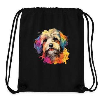 Chien Bichon Havanais - Sac à cordon recyclé Stanley/Stella - noir - Devant