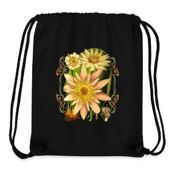 Vintage botanische Seerose, Lotusblüte - Stanley/Stella recycelter Gym Bag - Schwarz - Vorne