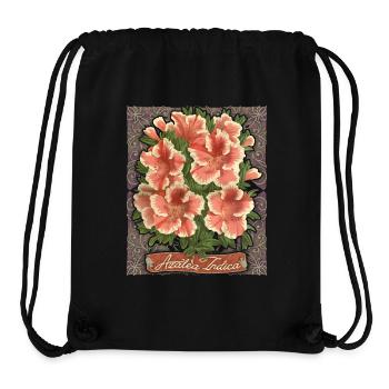 Azalée, Azalée Indica, fleurs botaniques Vintage - Sac à cordon recyclé Stanley/Stella - noir - Devant