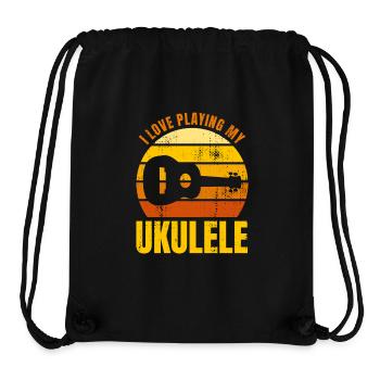 Dicton de motivation pour ukulélé - Sac à cordon recyclé Stanley/Stella - noir - Devant