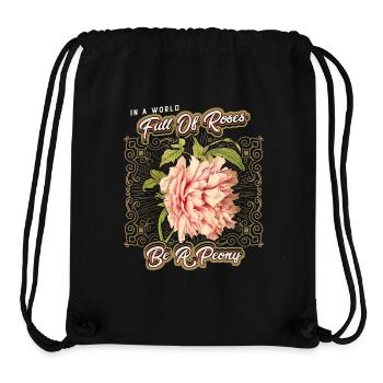 Lustiger Spruch, vintage botanische Pfingstrose - Stanley/Stella recycelter Gym Bag - Schwarz - Vorne