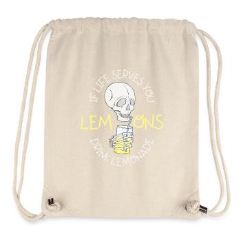 Totenkopf Limonade, Cartoon Stil, lustiger Spruch - Stanley/Stella recycelter Gym Bag - Naturweiß - Vorne
