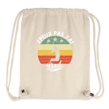 I Can't I'm Bad Humorous Badminton Gift - Stanley/Stella Recycled Gym Bag - natural - Front