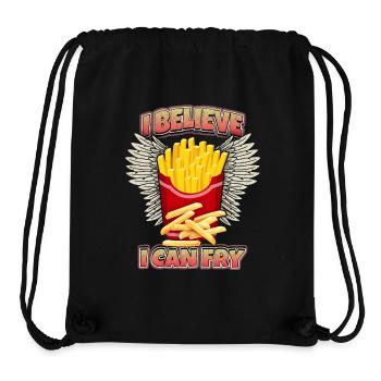 Pommes Frites lustiger Spruch - Stanley/Stella recycelter Gym Bag - Schwarz - Vorne