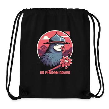 Japanischer Tempel: Sei mutig wie eine Taube - Stanley/Stella recycelter Gym Bag - Schwarz - Vorne