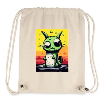 Schwindelig und verwirrte Haustier Katze - Stanley/Stella recycelter Gym Bag - Naturweiß - Vorne