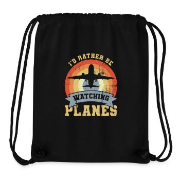 Flugzeuge beobachten - Stanley/Stella recycelter Gym Bag - Schwarz - Vorne