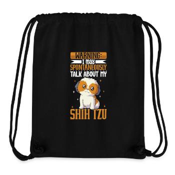 Amant de Shih Tzu - Sac à cordon recyclé Stanley/Stella - noir - Devant