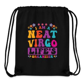 Personnalité du zodiaque Vierge Groovy Cool Vierge Idée - Sac à cordon recyclé Stanley/Stella - noir - Devant