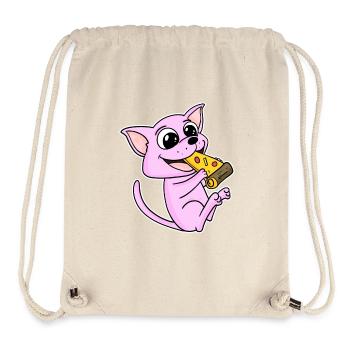 Pizza au chat Sphynx - Sac à cordon recyclé Stanley/Stella - blanc naturel - Devant